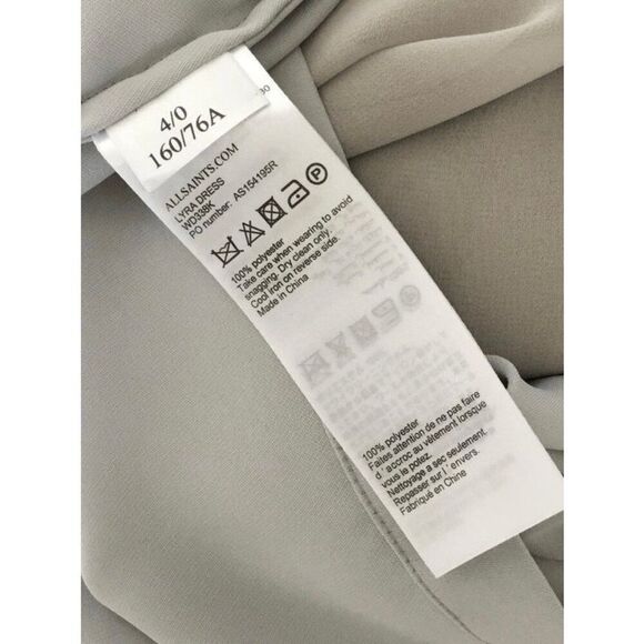 NEW ALLSAINTS Womens 0 Lyra Sleeveless Chiffon Asymmetrical Dress - Picture 7 of 7